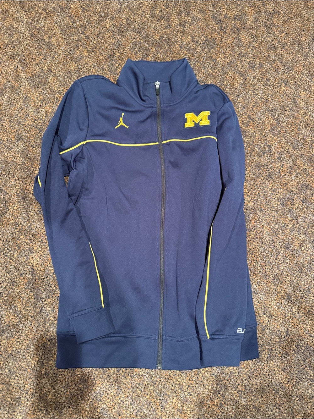 Jordan Navy and Yellow Michigan Track Jacket